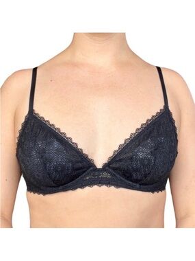 Victoria’s Secret bralette black lace underwire unpadded large